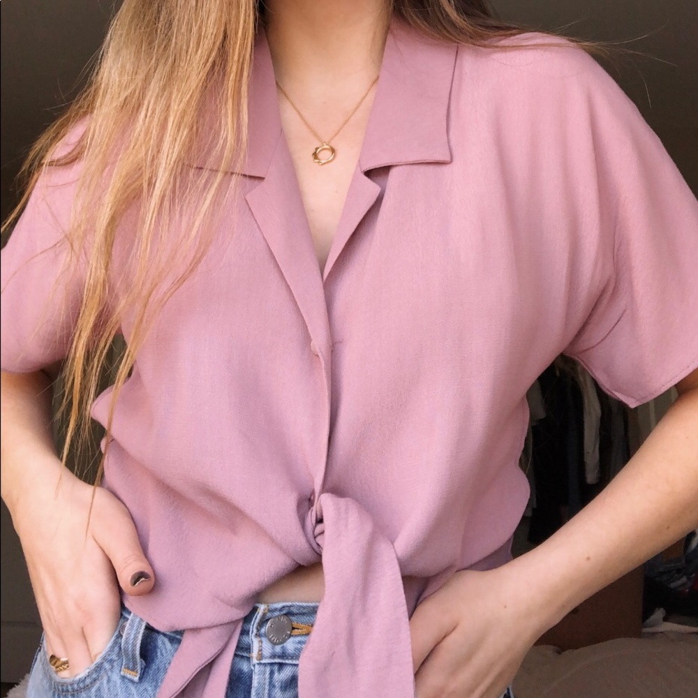 mod ref - lavender blouse